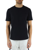 BLU SCURO | T-shirt in cotone piquet con ricamo logo