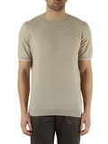 BEIGE | Maglia a maniche corte in lino e cotone