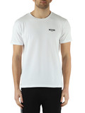 BIANCO | T-shirt in cotone stretch con scritta logo frontale