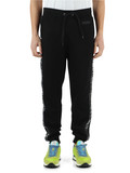 NERO | Pantalone sportivo in cotone garzato con bande laterali logate