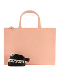 ROSA | Borsa shopping in pvc con logo impresso