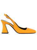 ARANCIONE | Slingback in pelle con punta quadrata