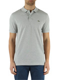 GRIGIO CHIARO | Polo slim fit in cotone piquet con patch logo GRIGIO CHIARO | Polo slim fit in cotone piquet con patch logo