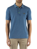 BLU | Polo in cotone piquet con patch logo frontale