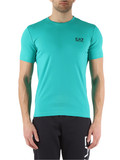 VERDE | T-shirt in cotone stretch con stampa logo gommata