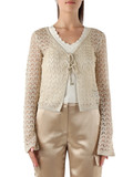 BEIGE | Cardigan in misto viscosa e lurex