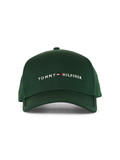 VERDE | Cappello in cotone con scritta logo ricamata