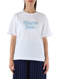 BIANCO | T-shirt in cotone fiammato con ricamo logo