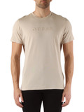 BEIGE | T-shirt in cotone slim fit con ricamo logo frontale