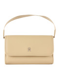 BEIGE | Borsa a mano in ecopelle con placca logo