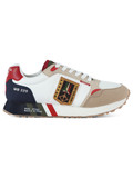 BIANCO | Sneakers in tessuto ed ecopelle con patch logo