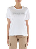 BIANCO | T-shirt in cotone con logo in strass