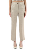 BEIGE | SPORT: Pantalone in lino effetto laminato TURBIGO