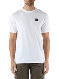 BIANCO | T-shirt in cotone stretch con patch logo frontale