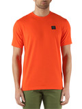 ARANCIONE | T-shirt in cotone stretch con patch logo frontale