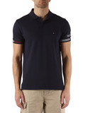 BLU SCURO | Polo slim fit in cotone e viscosa piquet con ricamo logo