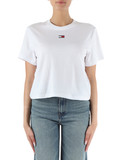 BIANCO | T-shirt in misto cotone con patch logo frontale