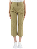 VERDE | Pantalone culottes in cotone stretch