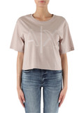 BEIGE | T-shirt in cotone con stampa logo frontale