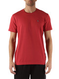 ROSSO SCURO | T-shirt in cotone con patch logo frontale