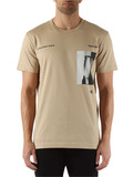 BEIGE | T-shirt in cotone con stampa logo a rilievo