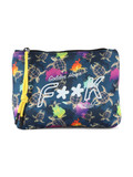 BLU | Pochette in neoprene con motivo decorativo all over