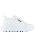 BIANCO | Sneakers in pelle ed ecopelle con inserti stampa logo