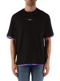 NERO | T-shirt relaxed fit in cotone con inserti a contrasto