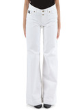 BIANCO | Pantalone jeans cinque tasche svasato a vita bassa BIANCO | Pantalone jeans cinque tasche svasato a vita bassa