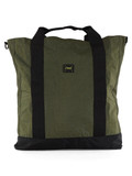 VERDE MILITARE | Borsa a mano in nylon con patch logo