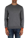 GRIGIO | Maglia in cotone e lana merino con polsini a contrasto GRIGIO | Maglia in cotone e lana merino con polsini a contrasto