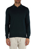 VERDE SCURO | Maglia collo polo in lana merino extrafine VERDE SCURO | Maglia collo polo in lana merino extrafine