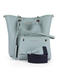 CELESTE | Borsa a mano media effetto martellato con logo impresso CELESTE | Borsa a mano media effetto martellato con logo impresso