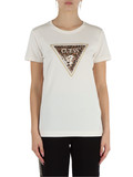 PANNA | T-shirt in cotone stretch con stampa logo frontale PANNA | T-shirt in cotone stretch con stampa logo frontale