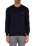 BLU SCURO | Maglia girocollo regular fit in misto lana BLU SCURO | Maglia girocollo regular fit in misto lana