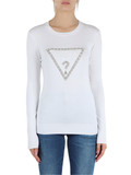 BIANCO | Maglia in misto viscosa con pietre e perle applicate BIANCO | Maglia in misto viscosa con pietre e perle applicate