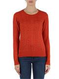 RUGGINE | Maglia girocollo con motivo frontale a trecce RUGGINE | Maglia girocollo con motivo frontale a trecce