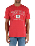 ROSSO | T-shirt in cotone effetto slavato con stampa logo frontale ROSSO | T-shirt in cotone effetto slavato con stampa logo frontale