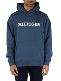 BLU CHIARO | Felpa in misto cotone con cappuccio e ricamo logo