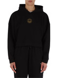 NERO | Felpa cropped con cappuccio e stampa frontale NERO | Felpa cropped con cappuccio e stampa frontale