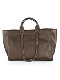 BRONZO | Borsa a mano effetto martellato con logo impresso BRONZO | Borsa a mano effetto martellato con logo impresso