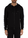 NERO | Felpa in cotone con zip e cappuccio