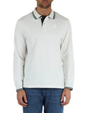 PANNA | Polo maniche lunghe in cotone con patch logo frontale PANNA | Polo maniche lunghe in cotone con patch logo frontale