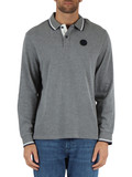 GRIGIO | Polo maniche lunghe in cotone con patch logo frontale GRIGIO | Polo maniche lunghe in cotone con patch logo frontale