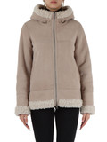 BEIGE | Giacca in pelle con inserti trapuntati BEIGE | Giacca in pelle con inserti trapuntati
