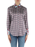 CELESTE | Camicia in satin stretch con stampa all over