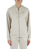 BEIGE | Felpa con zip e cappuccio in misto modal BEIGE | Felpa con zip e cappuccio in misto modal
