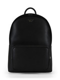 NERO | Zaino in pelle rigenerata saffiano con placca logo NERO | Zaino in pelle rigenerata saffiano con placca logo