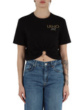 NERO | BETTER: T-shirt cropped con dettaglio logo frontale NERO | BETTER: T-shirt cropped con dettaglio logo frontale