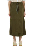 VERDE MILITARE | Gonna in cotone con spacco frontale VERDE MILITARE | Gonna in cotone con spacco frontale